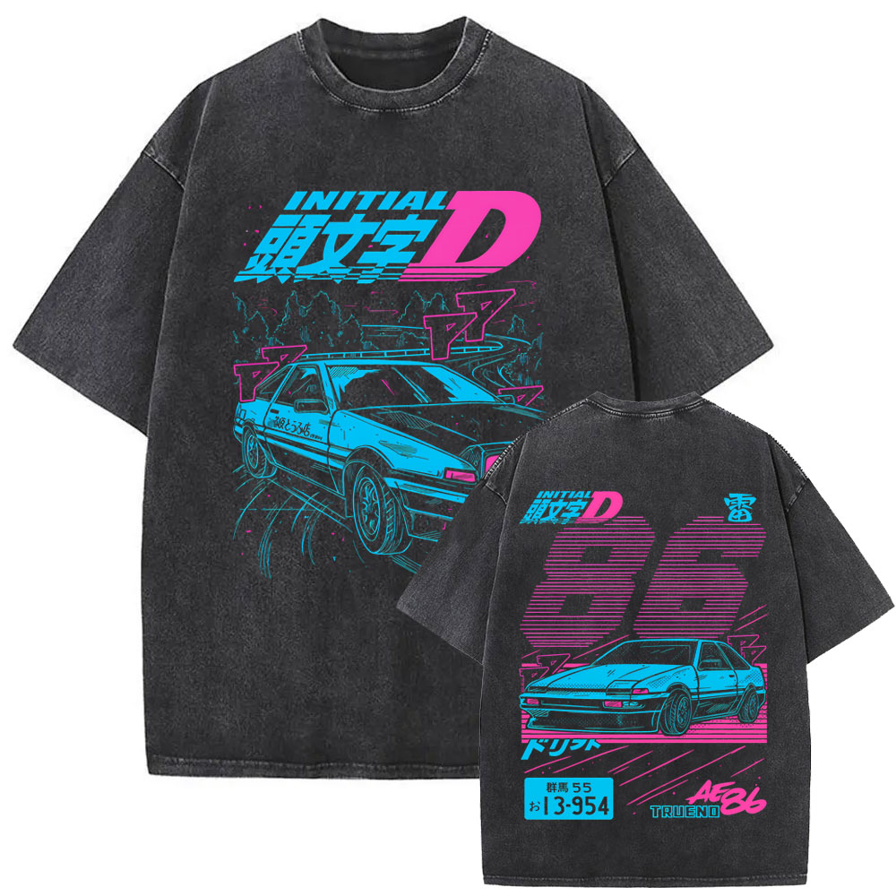 Anime Merch Shopping - T-shirt Vintage Lavata Anime Initial D